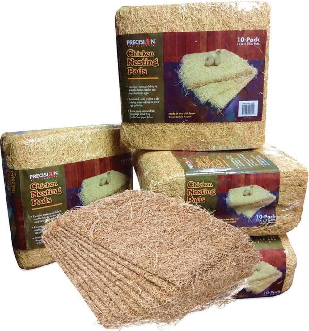 Precision Pet Chicken Nesting Pads by Petmate, 13 x 13 Premium Chicken Bedding, 10 Pack