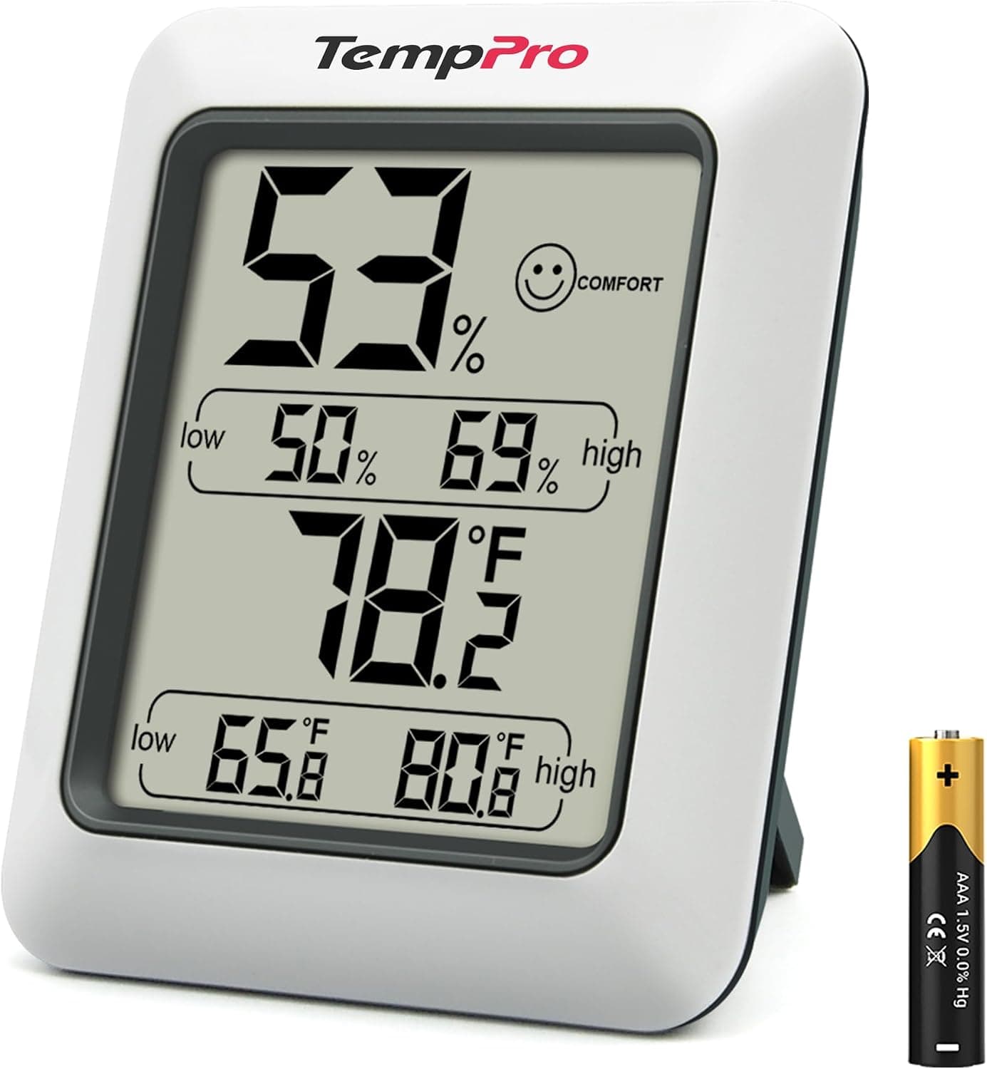 TempPro TP50 Digital Hygrometer Indoor Thermometer, Humidity Gauge with Temperature Monitor