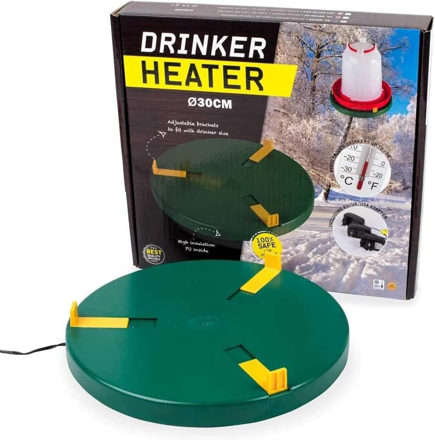 My Favorite Chicken Heated Poultry Waterer Base - 28W Electric Chicken Water Heater for Winter, Freeze-Proof to -20F