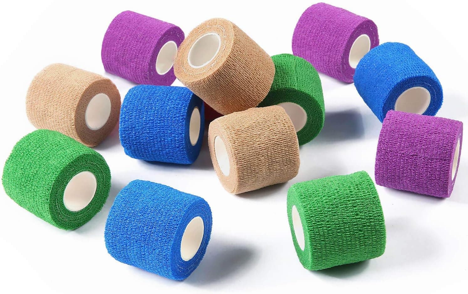 WePet Vet Wrap, Self-Adherent Gauze Rolls, Non-Woven Cohesive Bandage First Aid for Birds and Animals, 2 Inch x 12 Rolls