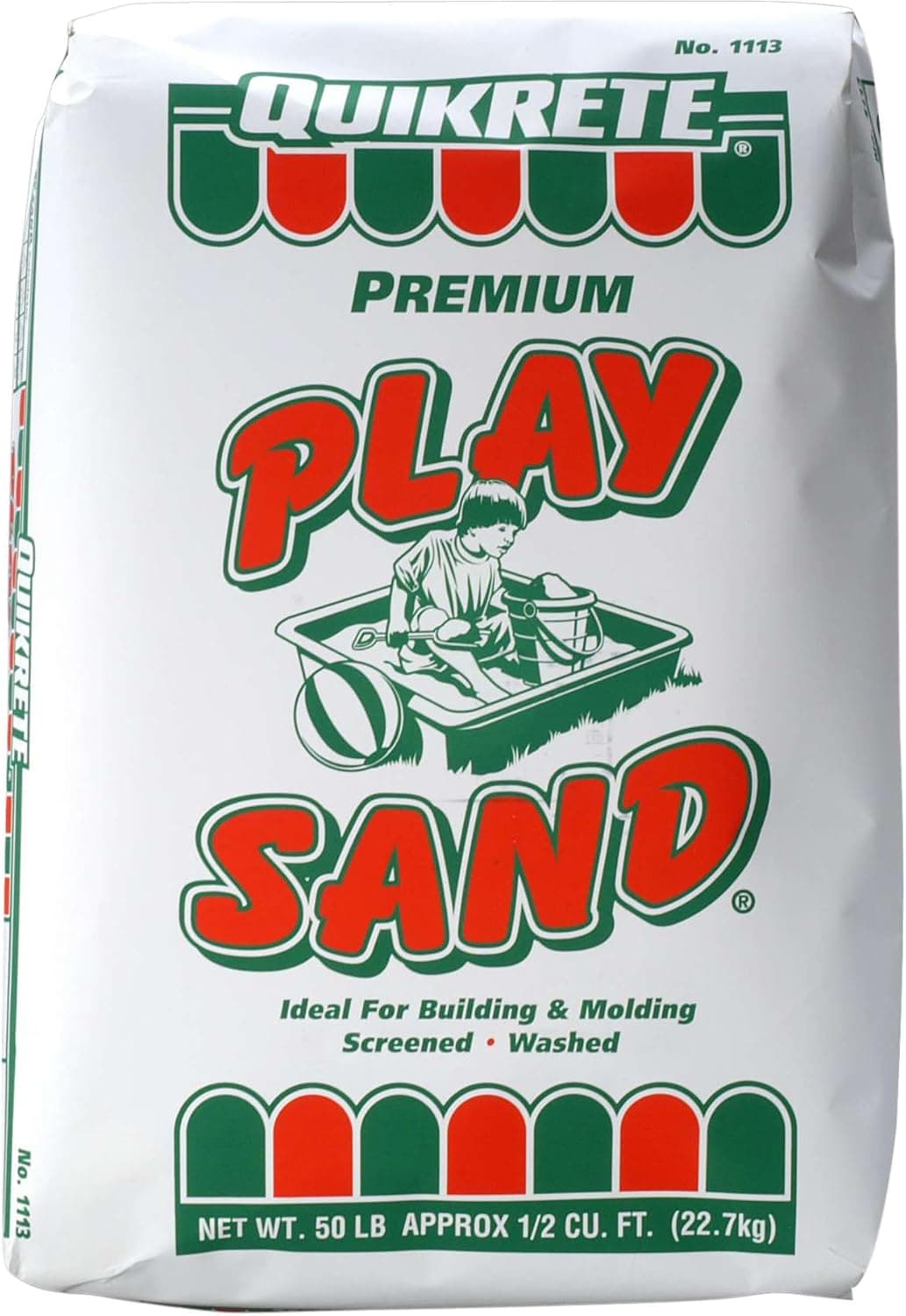 Quikrete Sandbox Play Sand - Outdoor Kids Filtered Playsand for Sand Box - Screened, Washed and Dried Tan Color - 50 Pounds