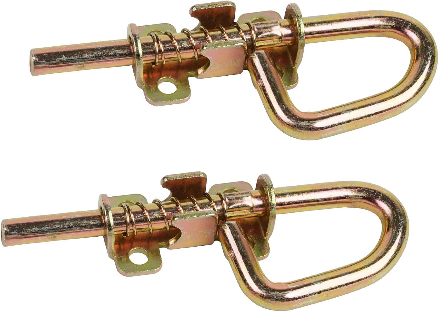 Spring Barrel Bolts, Loop Style Door Latch Hardware Lock Gate Latches for Shed, Gates, Fence, Playhouse and Chicken Coop, 1 Pair with Screws