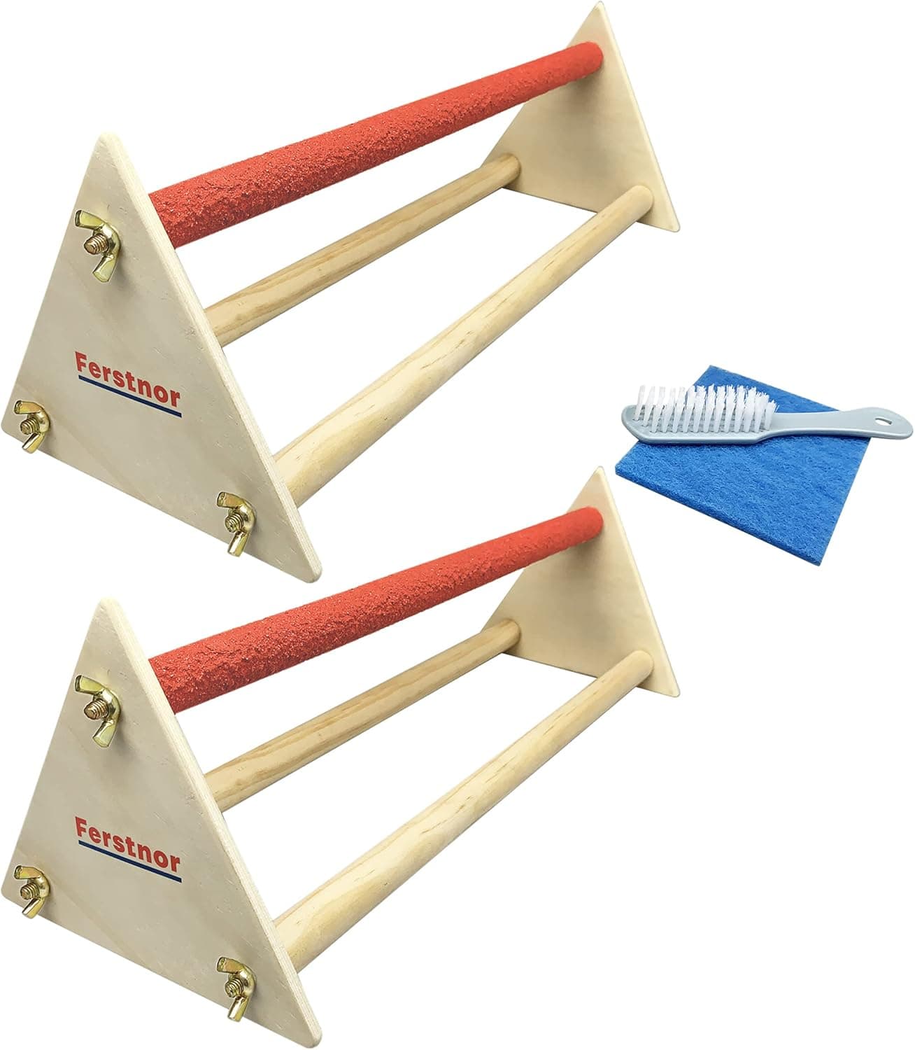 Ferstnor 2 Pack Wooden Chicken Perch Set for Laying Hens, Heavy Duty Roosting Bar for Coop