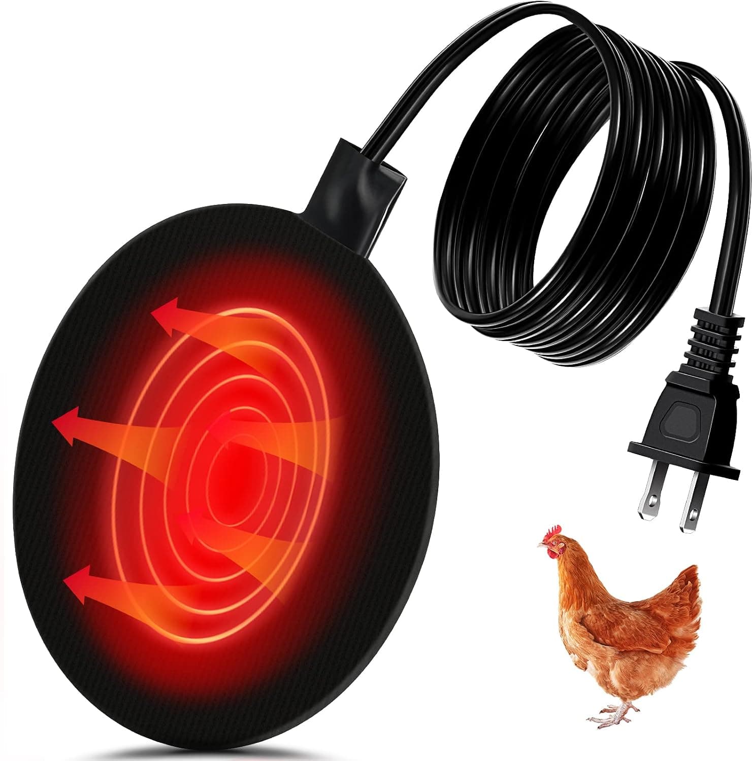 Hortsun Chicken Water Heater for Winter, Poultry Water Heater Base 120v 35w Silicone Heated Pad