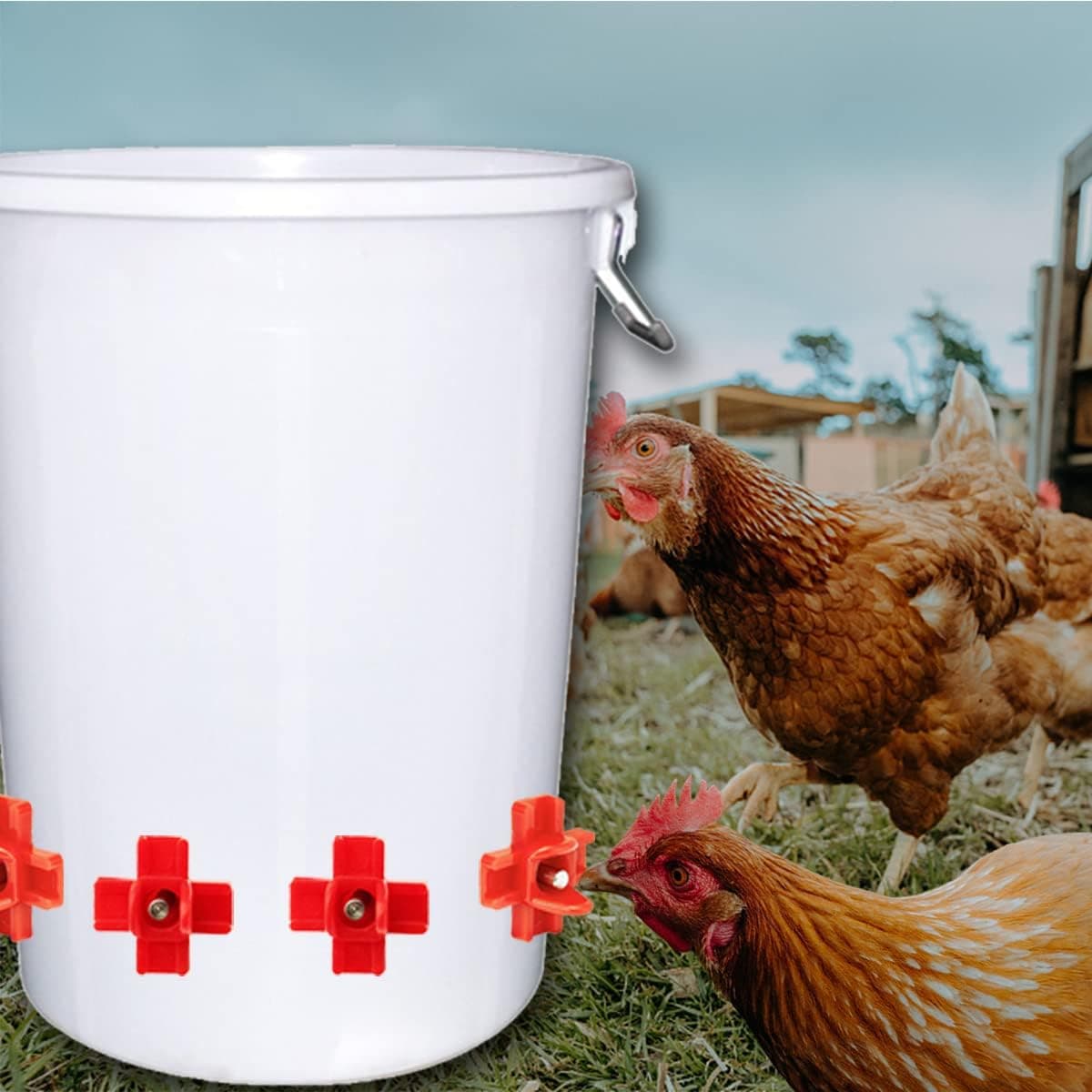 Chicken Nipples, Horizontal Side Mount Poultry Water Nipple Waterer Drinker - Make Your Own Waterer Kit (8 Pack)