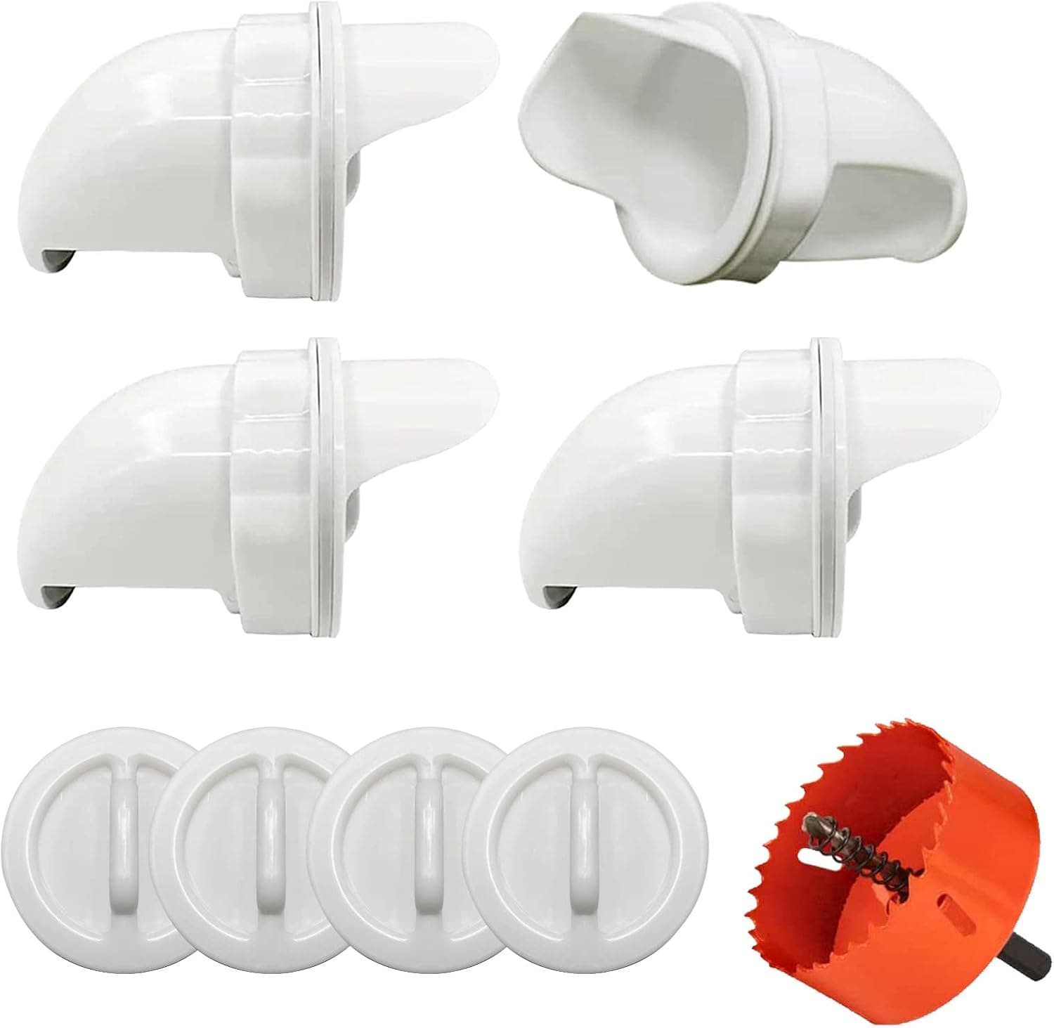 AIVEH 5 Pcs Chicken Feeder No Waste for Buckets, Barrels and Troughs, Rain Proof Port Gravity Feed