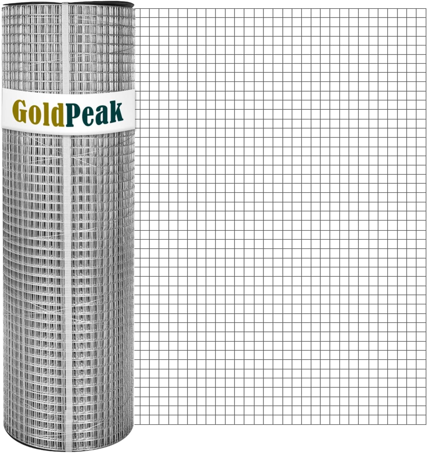 GoldPeak 1/4 inch Hardware Cloth 24 in x 100 ft 23 Gauge, Hot-dip Galvanized After Welding, Chicken Wire Mesh Roll and Garden Fencing