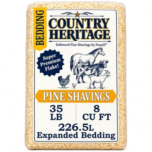 Country Heritage 35LB Pine Shavings Bedding for Stalls & Chicken Coops | Ultra Clean Bedding, Low Dust Formula, Highly Absorbent, Natural Softwood, Odor Control, Long Lasting