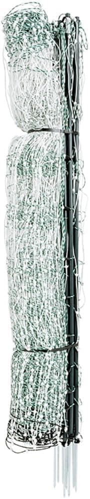 Premier 1 PoultryNet 48 in H x 100 ft L Portable Electric Double Spike Fence with Rigid PrimaPosts, Blue and White