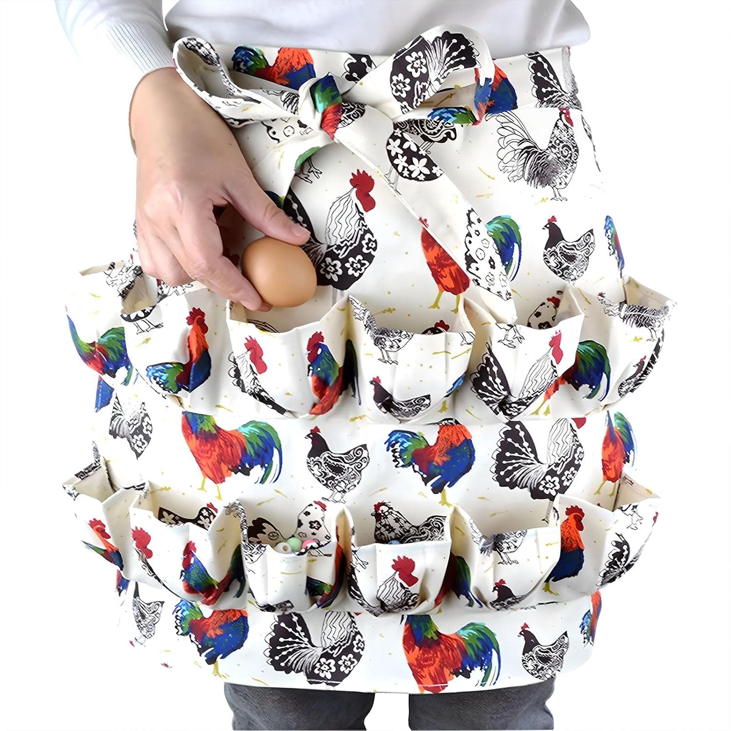 GHKLNY Egg Apron - Egg Collecting Apron for Chicken Duck Goose Eggs, Chicken Egg Apron for Farmhouse Parent-Child Activities (Adult)