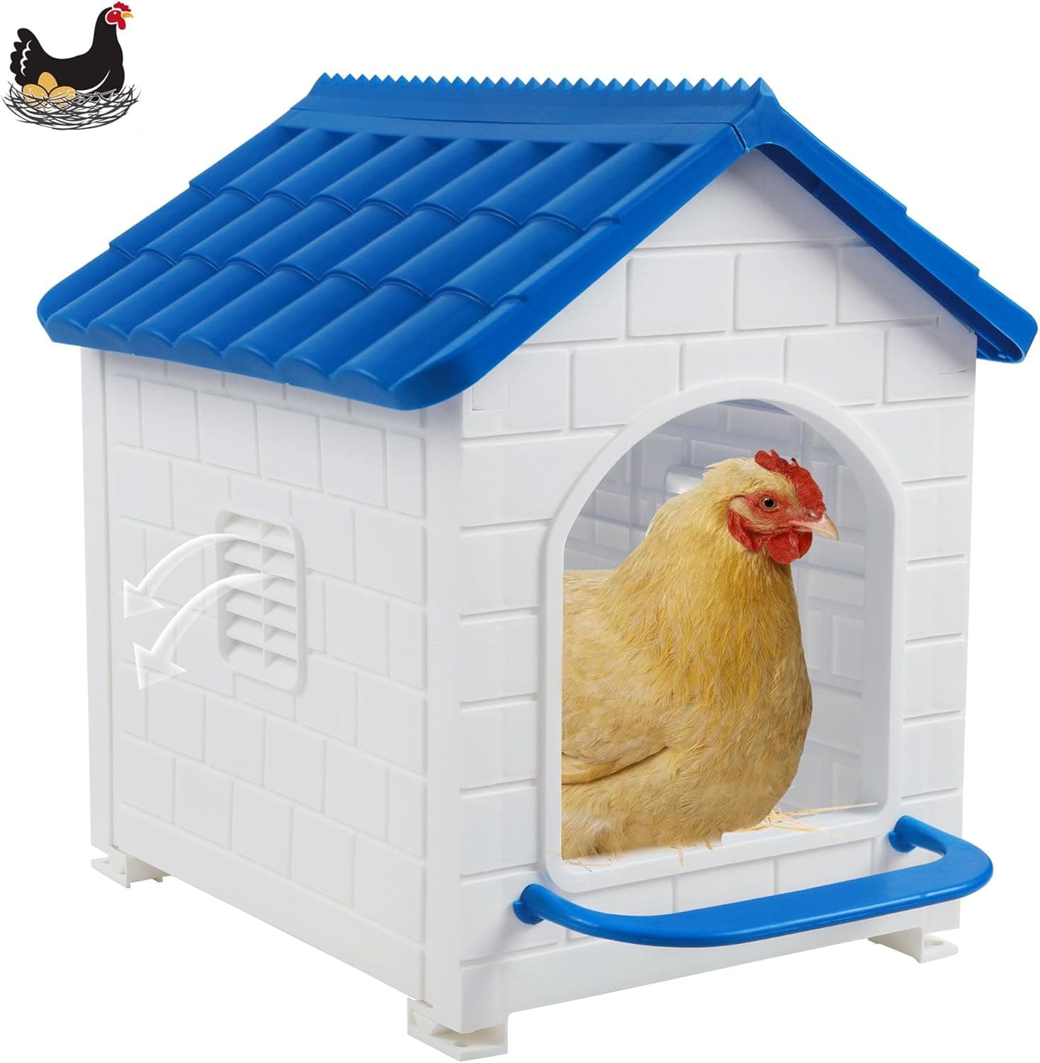 CSQOO Chicken Nesting Box, Waterproof Hens Nesting Box with Nesting Pads, Wall Mount for Chickens and Ducks