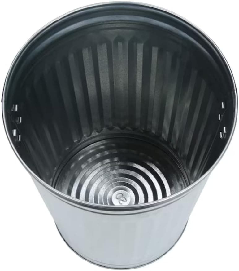 Plexon 20-Gallon Smooth Galvanized Steel Trash Can with Locking Lid, Silver, Made in USA