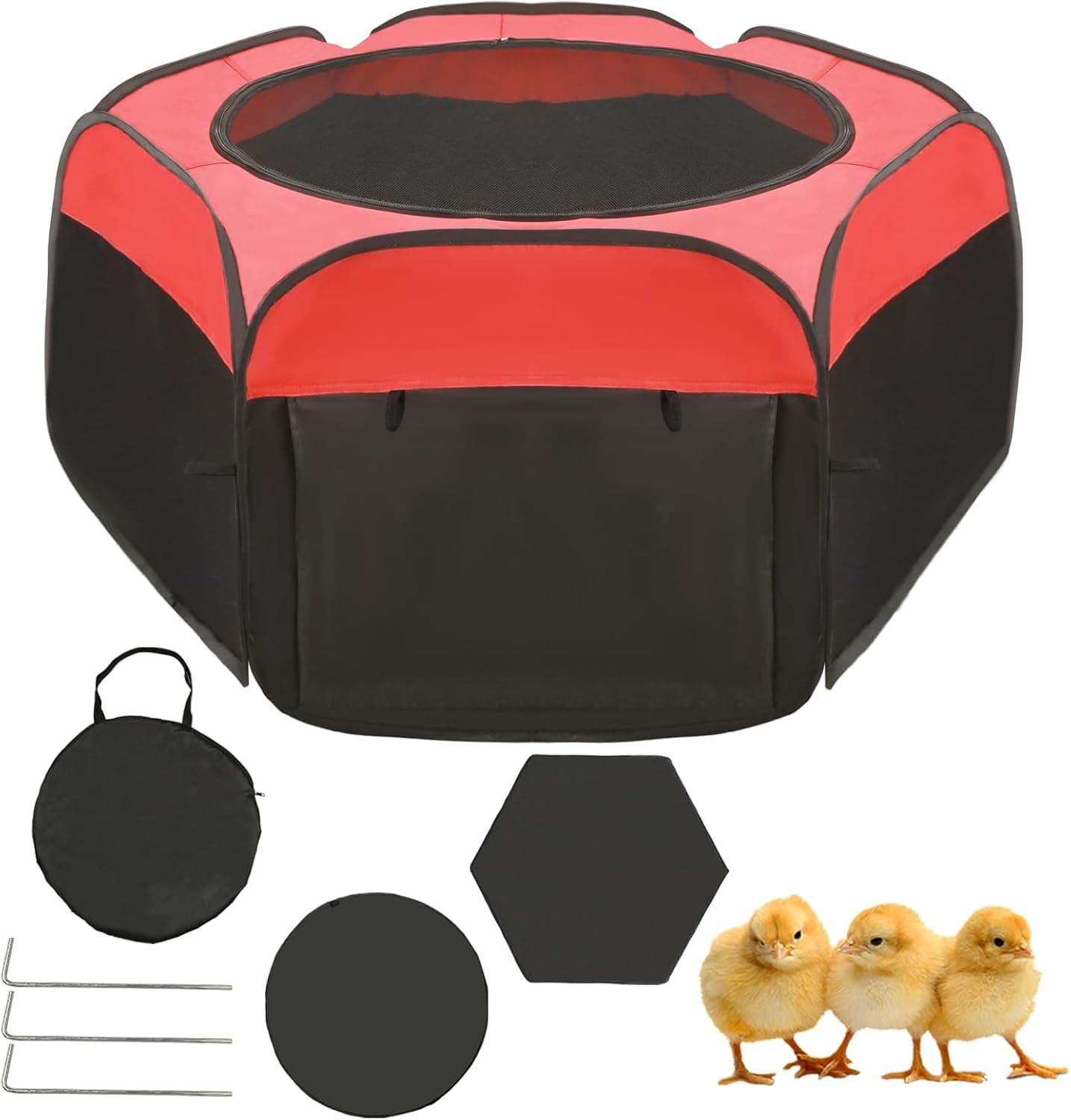 Chicken Brooder Box for Chick Starter Kit - Upgrade Double Door Chicks Brooder Pen/Chickens Playpen/Chick Tent Baby Chickens Supplies Up to 15 Baby Chicks, Duck, Quail