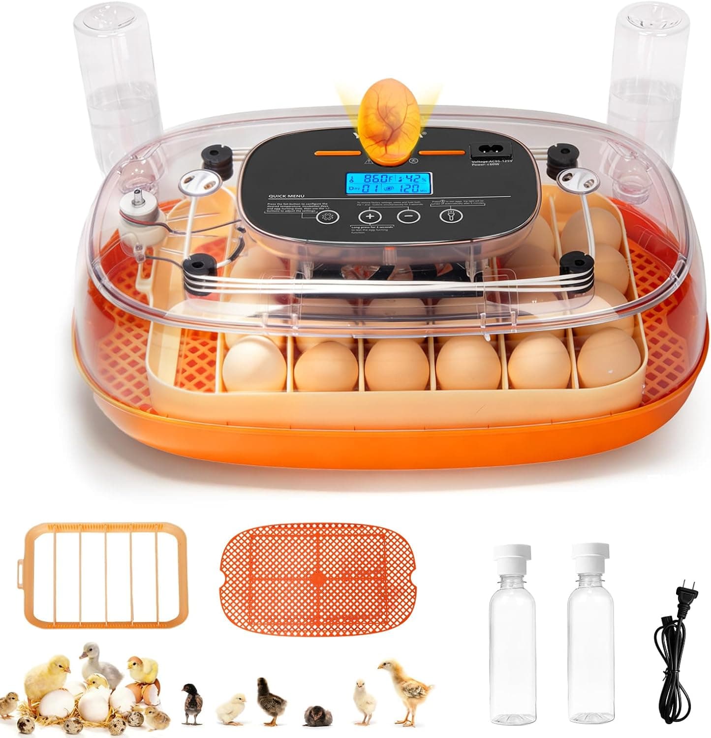 24 Egg Incubator with Automatic Egg Turner, Humidity Control, Digital Temperature and Auto Water Refill
