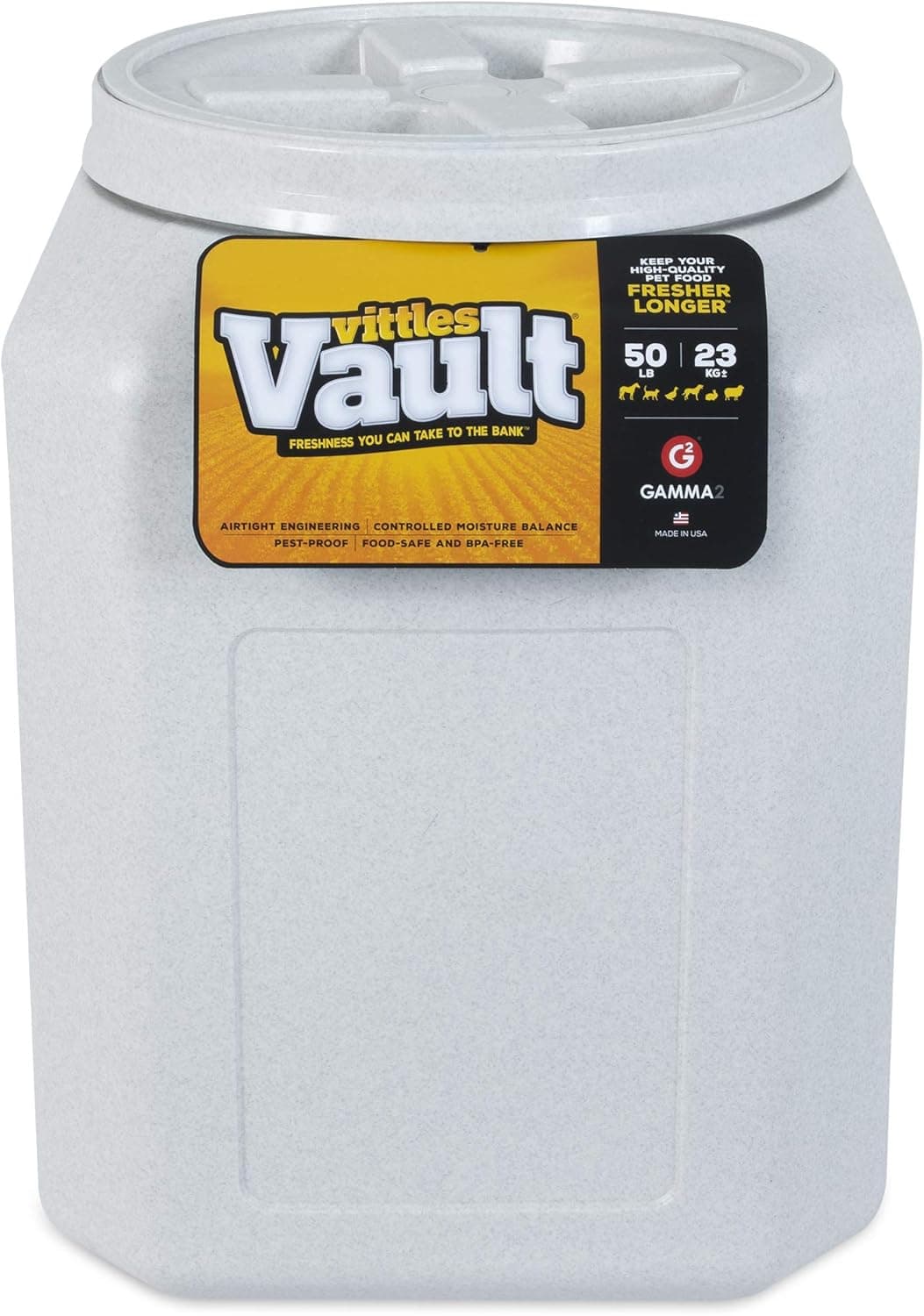 Gamma2 Vittles Vault Pet Food Storage Container, Sealed Airtight, Fits up to 50 lbs, Made in the USA