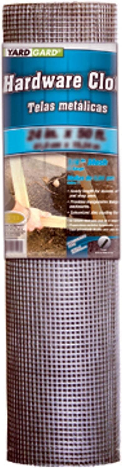 YardGard Hardware Cloth 1/2 Inch Mesh 24 Inch x 100 Foot 19 Gauge Galvanized Steel Wire Fence for Garden, Cage and Chicken Wire Fencing