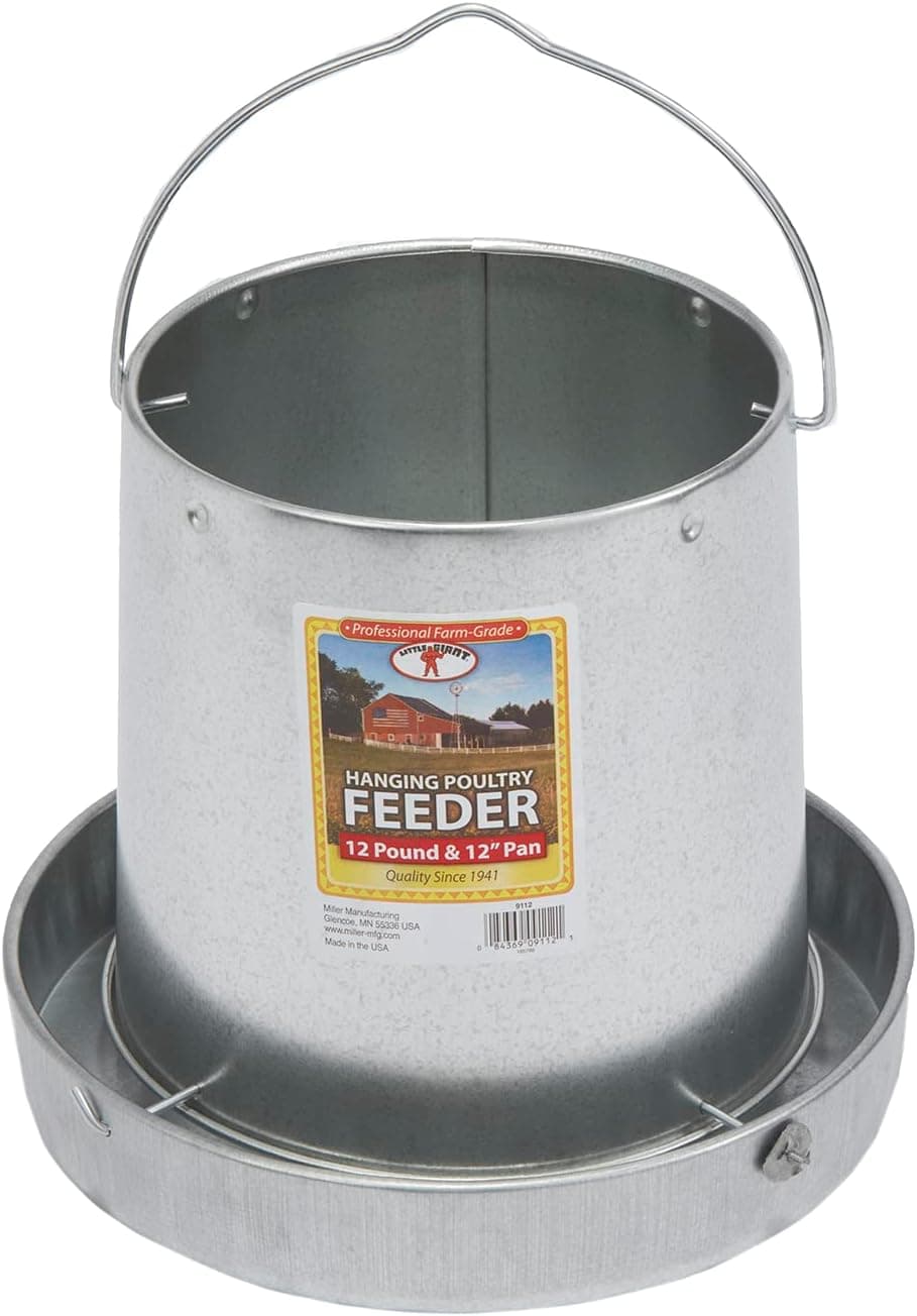 Miller 9112 12 lb Galvanized Hanging Poultry Feeder