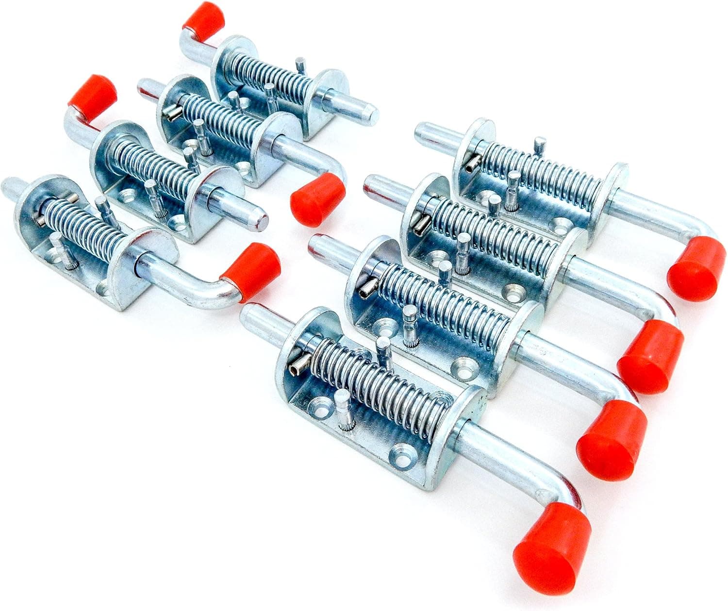 8 Pcs Metal Lock Barrel Bolt Spring Loaded Latch, 6.5 Inches Long with Grip, Heavy Duty