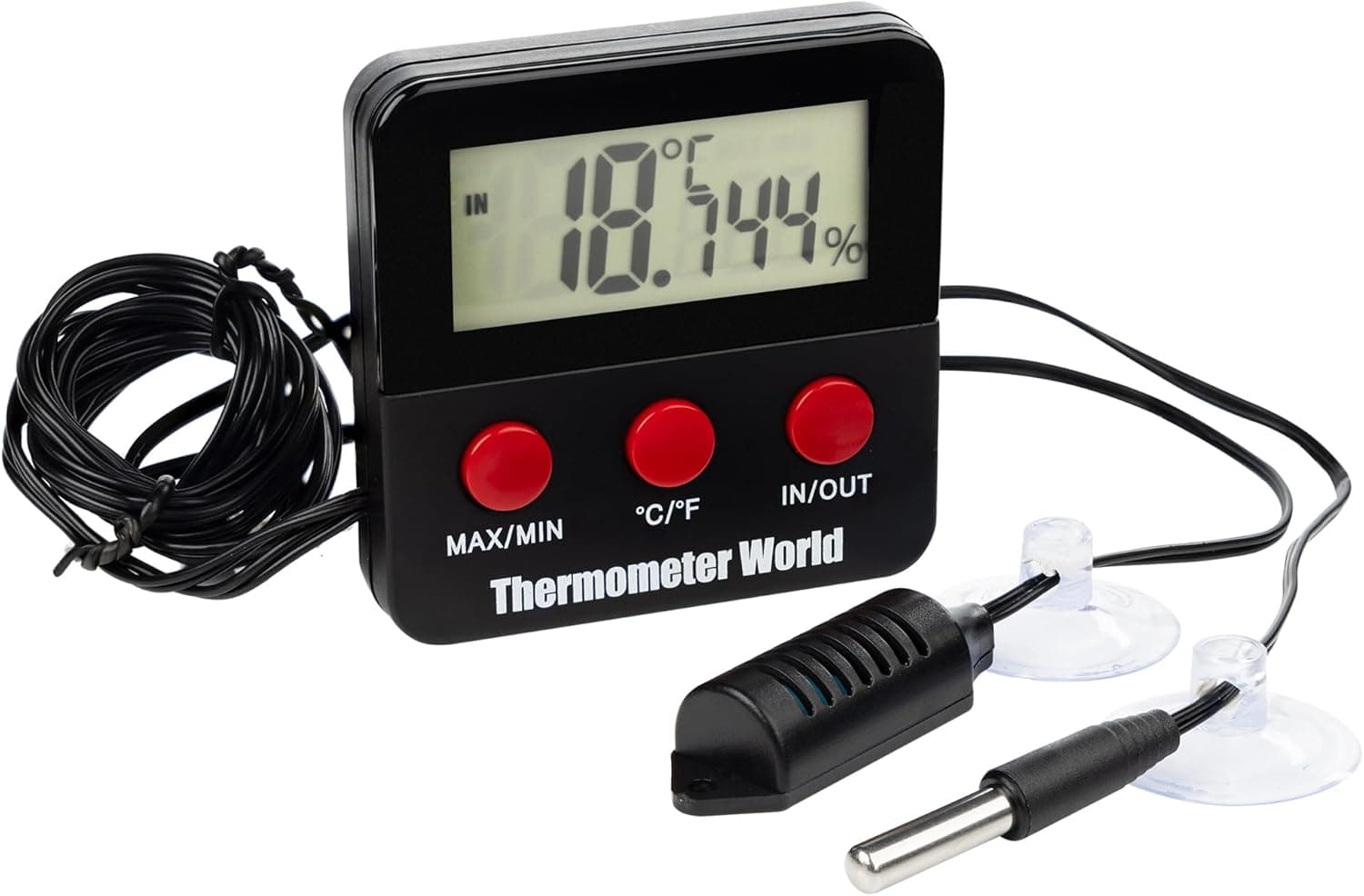 Digital Reptile Thermometer and Humidity Gauge with Remote Probes, Hygrometer for Tank, Incubator and Brooder