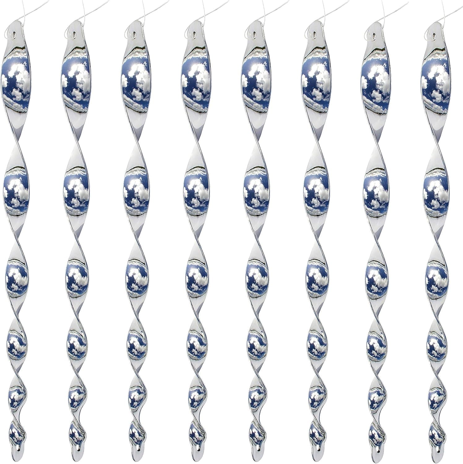 Homescape Creations Large 15-Inch Bird Repellent Reflective Scare Rods - Ornamental Spinner Deterrent Device, 8 Pack
