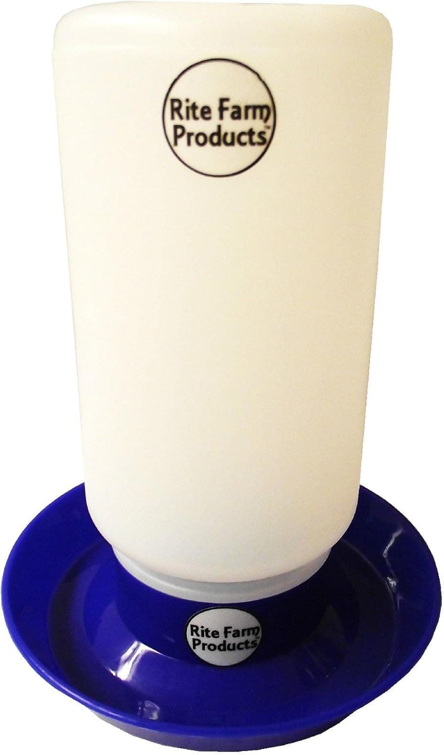 Rite Farm Products Blue Waterer Base and Poly Quart Jar Poultry Chicken Chick Drinker