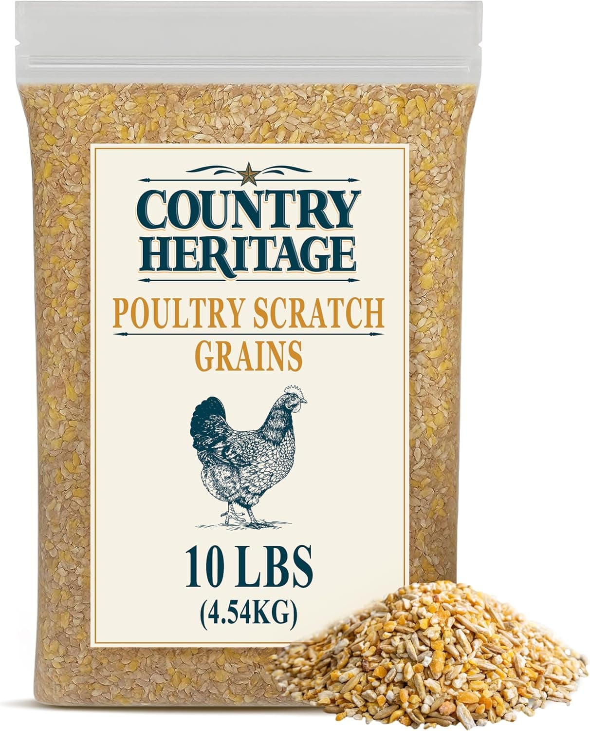 Country Heritage Scratch Grains 10 lb Bag, Natural Poultry Supplement for Chickens, Ducks and Game Birds