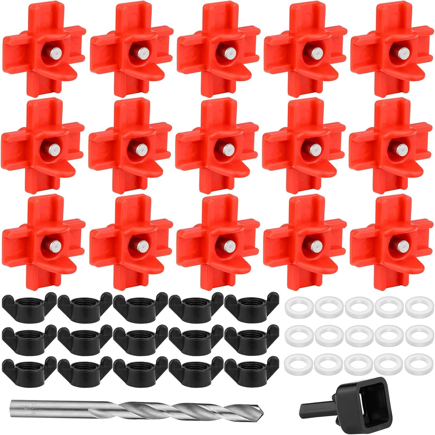 Ullnosoo Chicken Water Nipples, 15 Pcs Horizontal Poultry Automatic Waterer Nipples for Bucket with Gaskets and Drill Bit