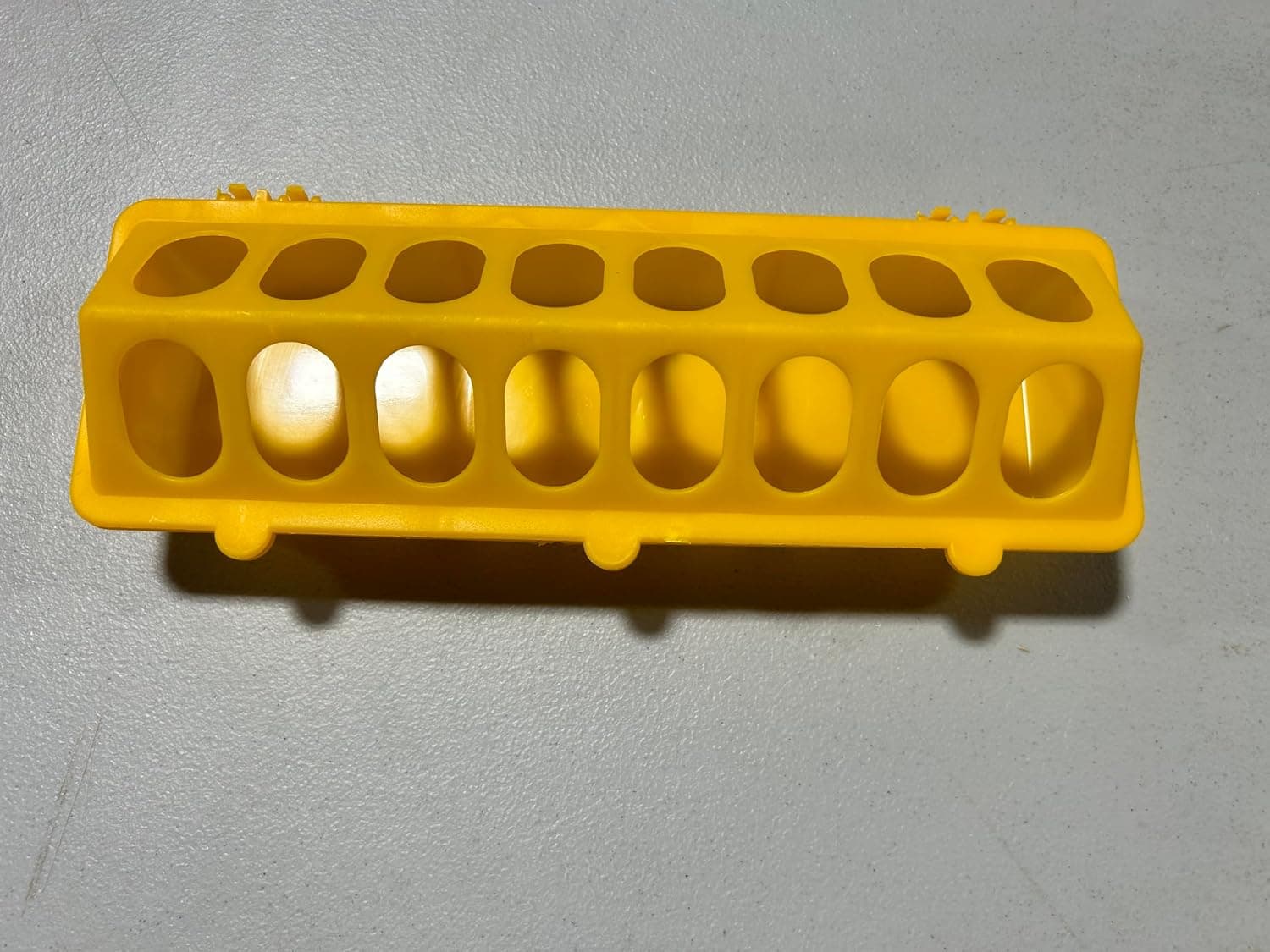 Flip Top Poultry Quail Pheasant Feeder Trough, Small Baby Chick Plastic Feeder, No Waste Spill Proof, Yellow