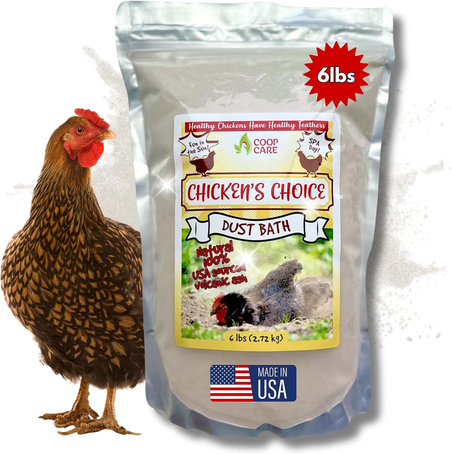 Chicken's Choice Chicken Dust Bath, 6 lb Natural Volcanic Ash