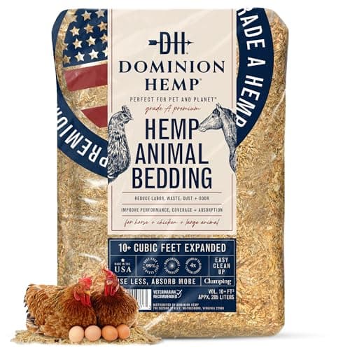 Dominion Hemp Premium Hemp Bedding for Chicken Coops 285L - 30lbs, 1-Pack